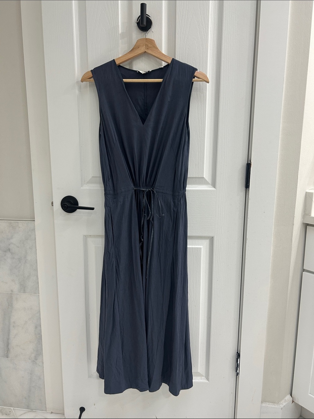 Vince Sleeveless V-Neck Maxi Dress in Navy